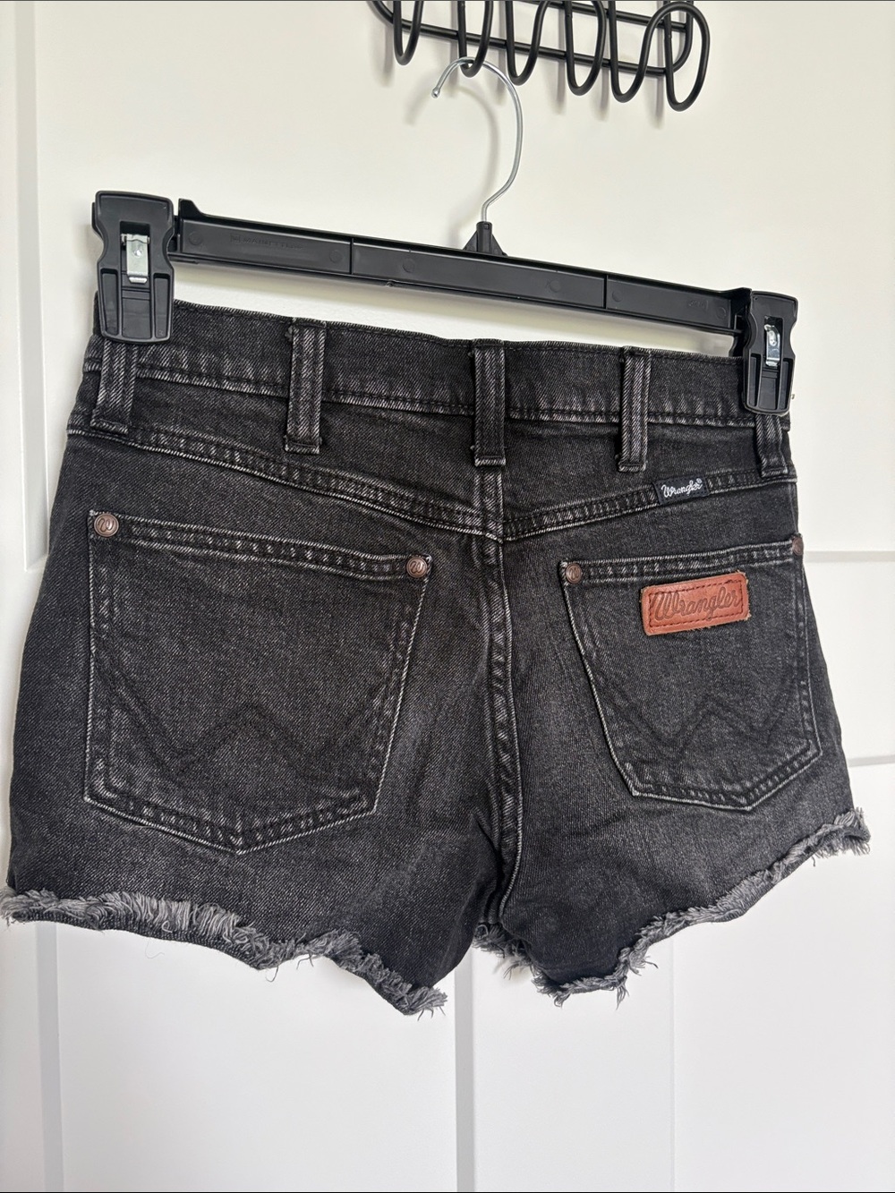 Wrangler Black Distressed Cutoff Jean Shorts
